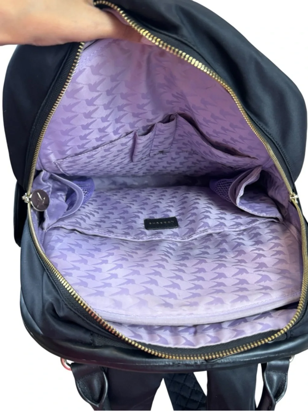 Lo & Sons Original Rowledge Black Nylon & Leather Travel Tote Backpack - Picture 15 of 16